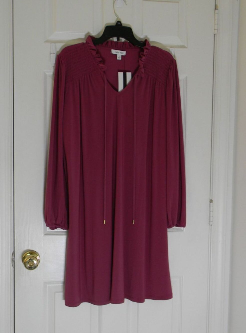 Nine West Dress from the Ground Up Plumberry Sz Large Shirt Shift Dress NWT